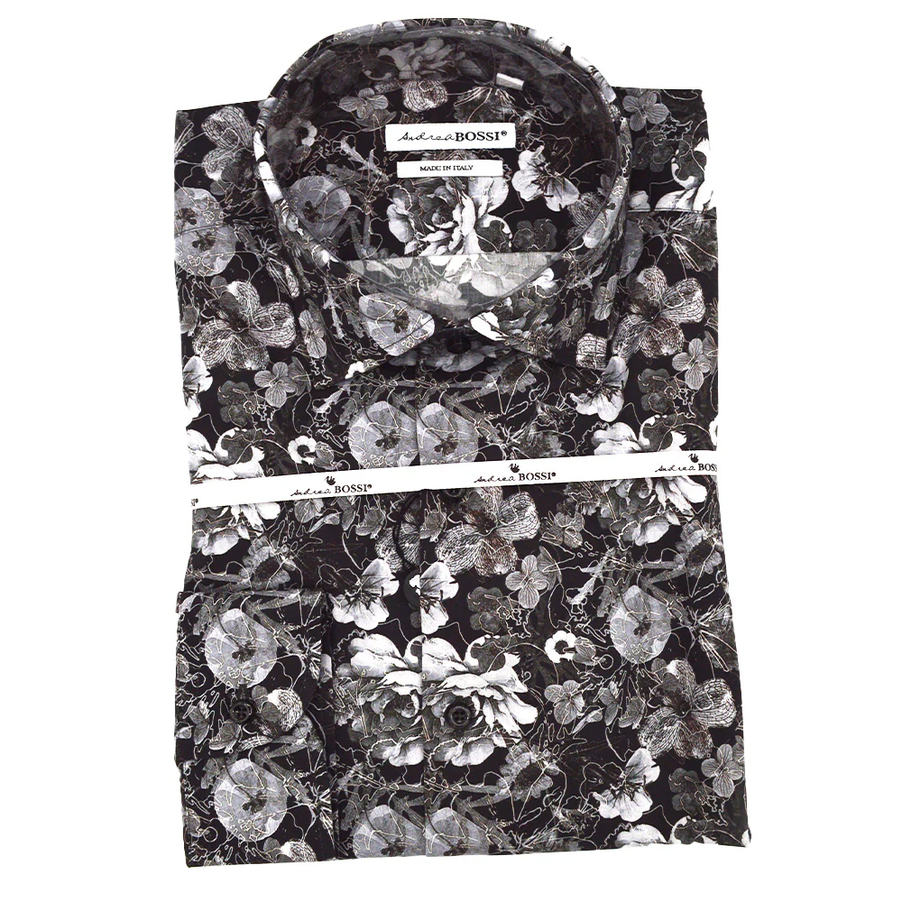 Andrea Bossi Floral Design Dress Shirt S1 - Image 4