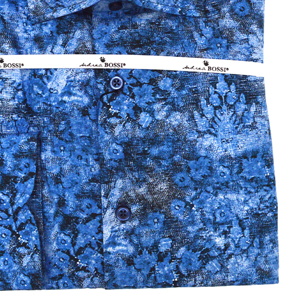 Andrea Bossi Floral Design Dress Shirt S1 - Image 5