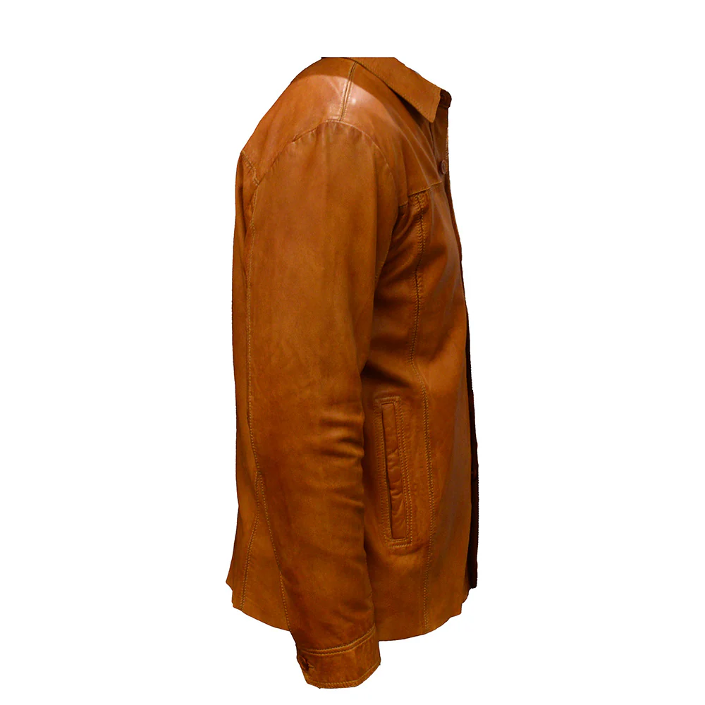 MISSANI Lamb Skin Leather Shirt Jackets 339330 - Image 11