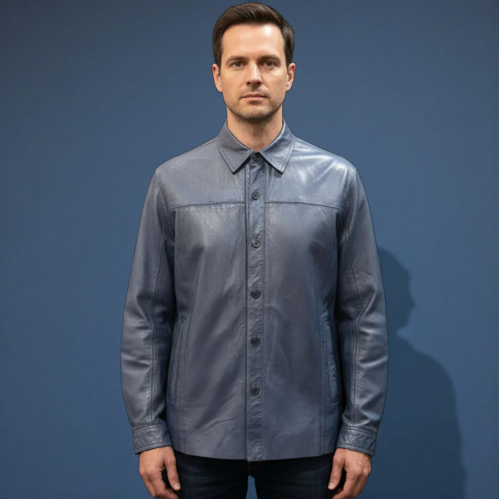 MISSANI Lamb Skin Leather Shirt Jackets 339330 - Image 3