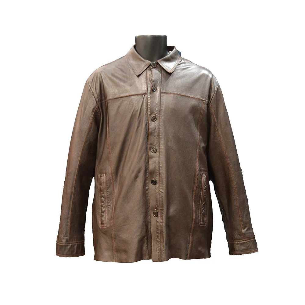 MISSANI Lamb Skin Leather Shirt Jackets 339330 - Image 4