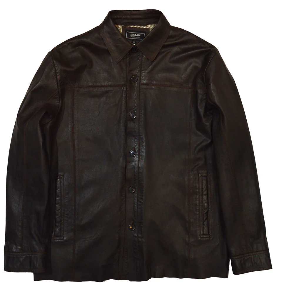 MISSANI Lamb Skin Leather Shirt Jackets 339330 - Image 7