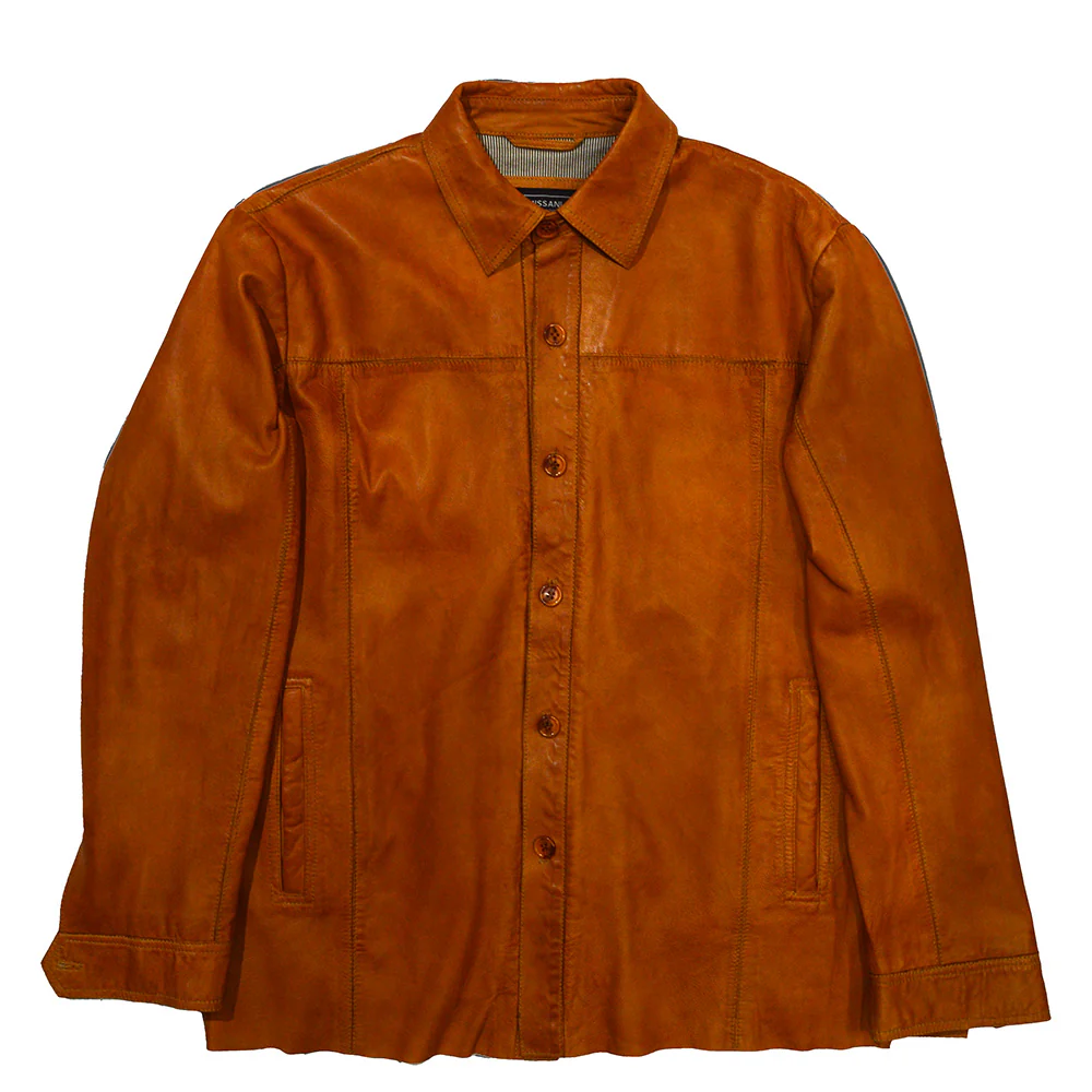 MISSANI Lamb Skin Leather Shirt Jackets 339330 - Image 8