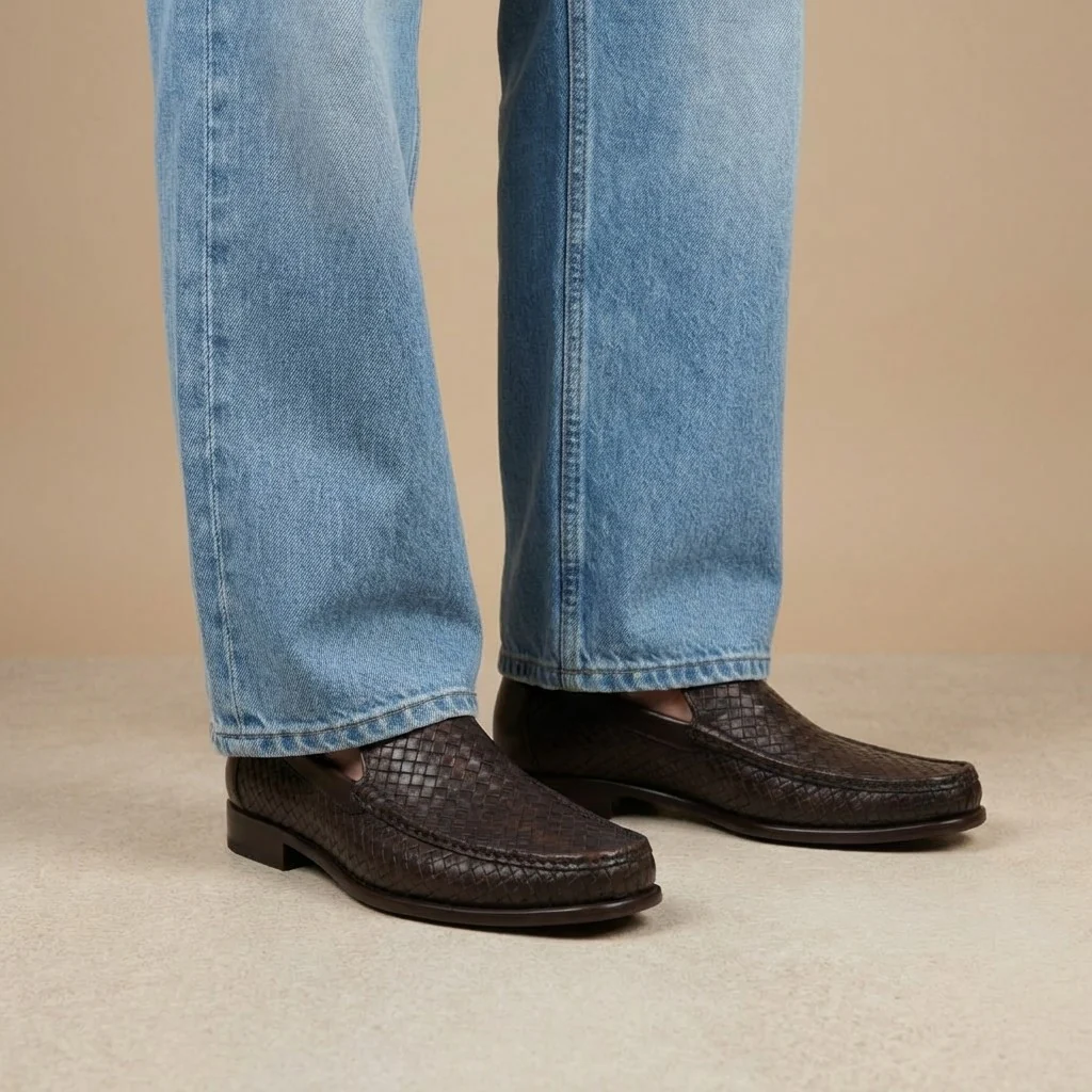 Bruno Magli Tonio Brown Woven Loafer