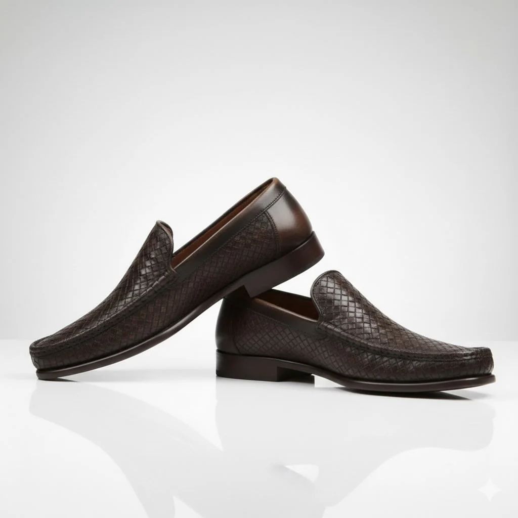 Bruno Magli Tonio Brown Woven Loafer - Image 3