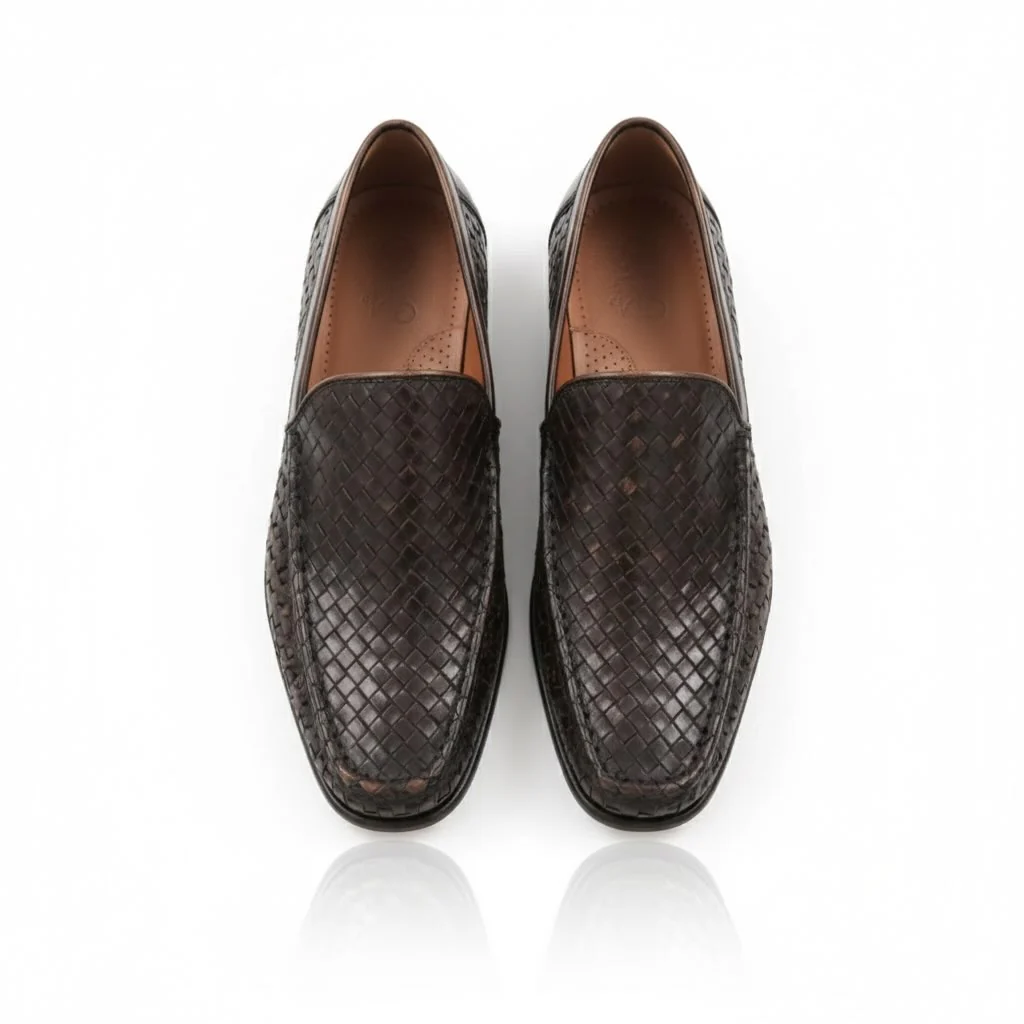 Bruno Magli Tonio Brown Woven Loafer - Image 5