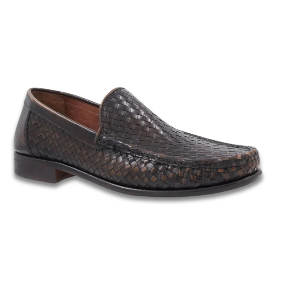 Bruno Magli Tonio Brown Woven Loafer - Image 6