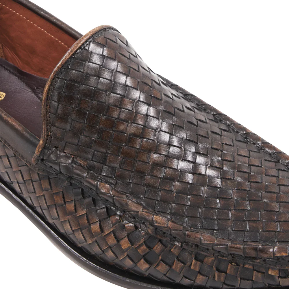 Bruno Magli Tonio Brown Woven Loafer - Image 7