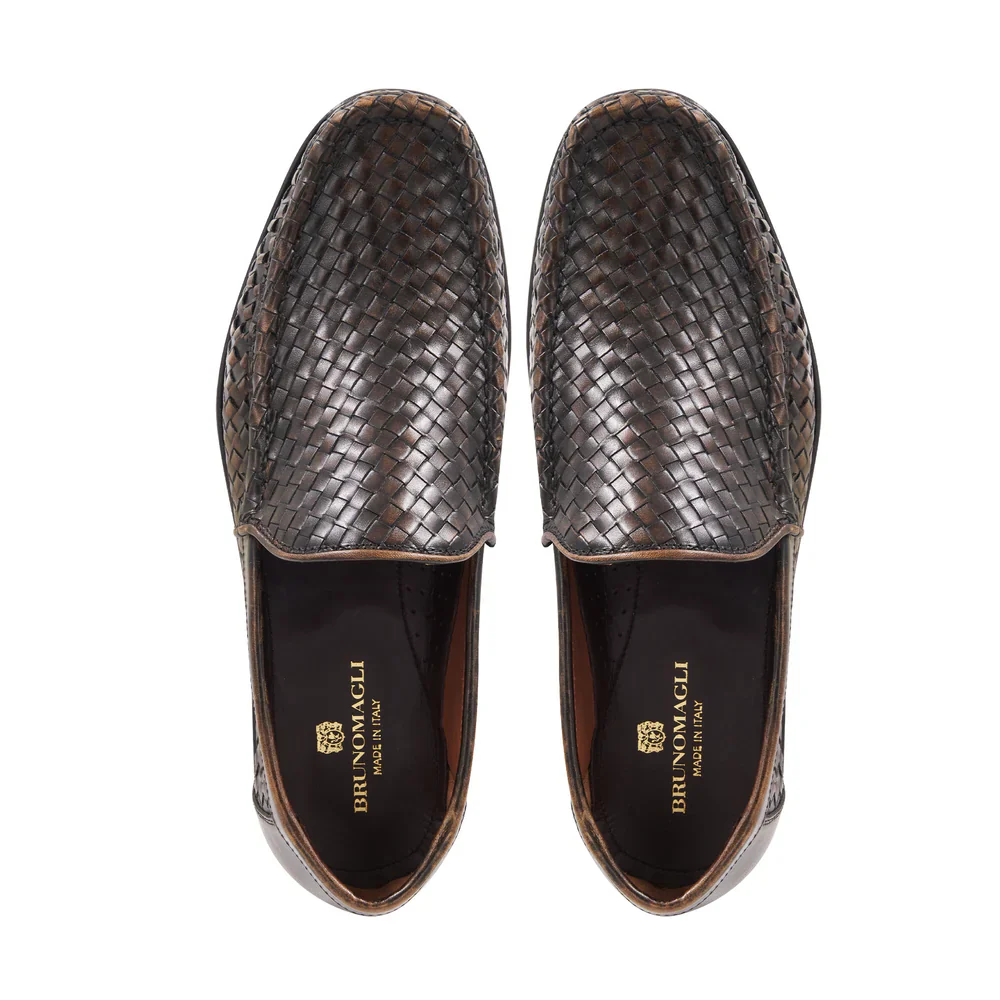 Bruno Magli Tonio Brown Woven Loafer - Image 8