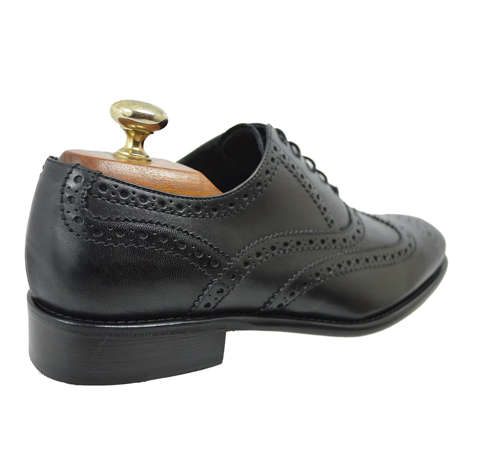 Calzoleria Toscana 2694 Black Leather Brogue - Image 3