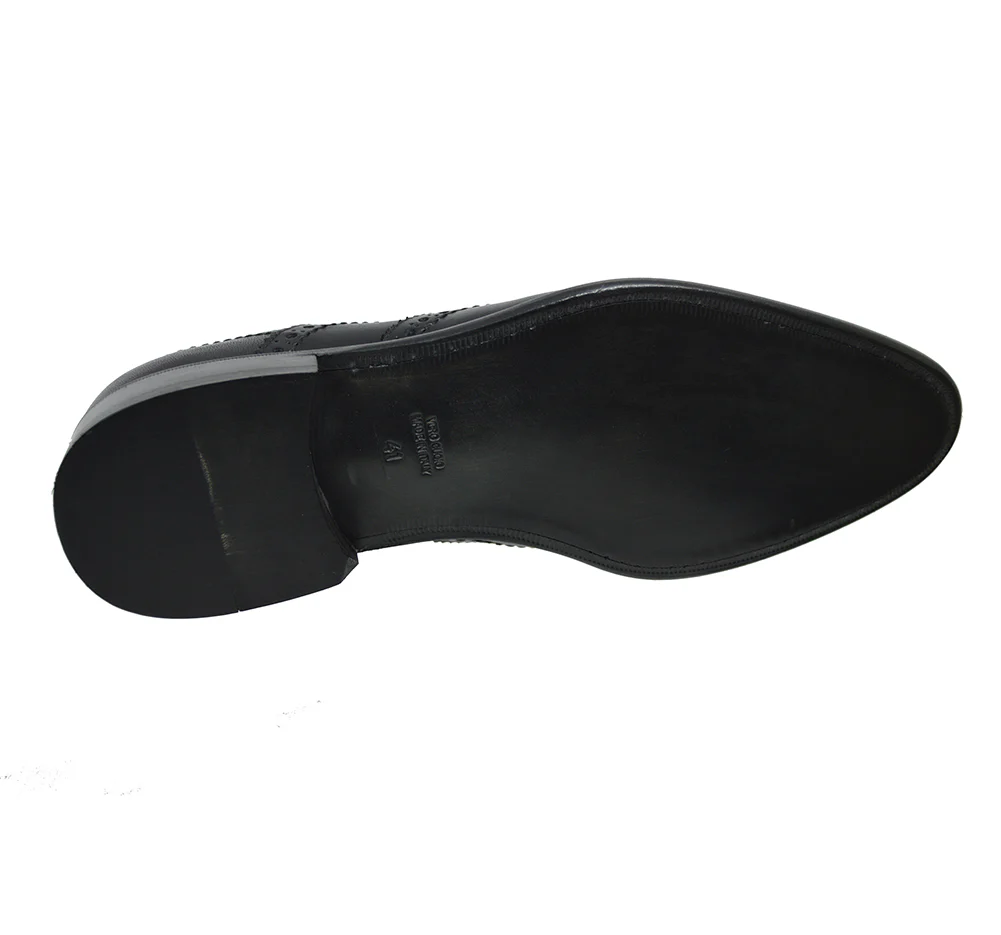 Calzoleria Toscana 2694 Black Leather Brogue - Image 4