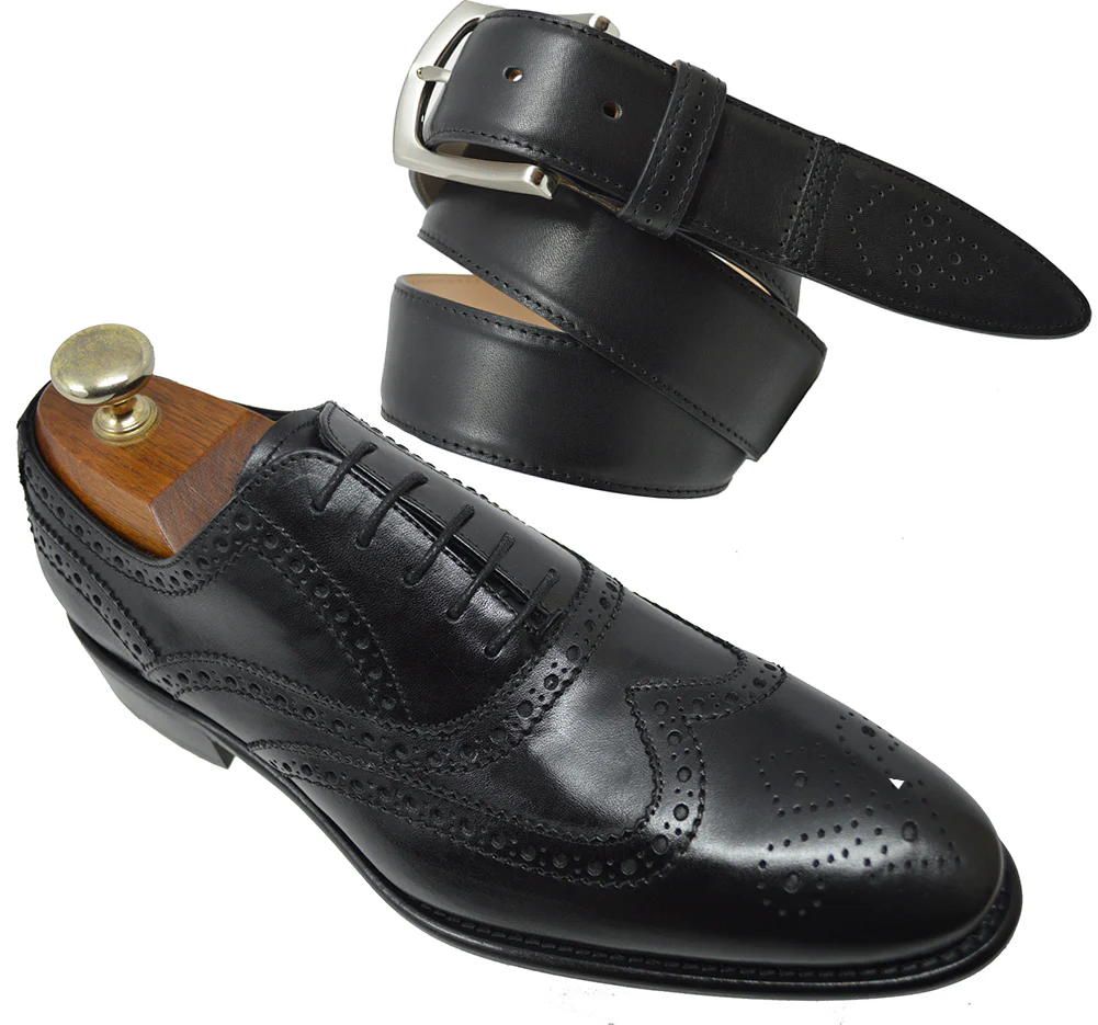 Calzoleria Toscana 2694 Black Leather Brogue - Image 5