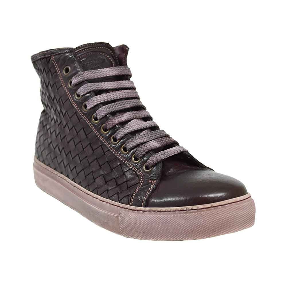 Calzoleria Toscana 9685 Cognac Woven Sneaker - Image 3