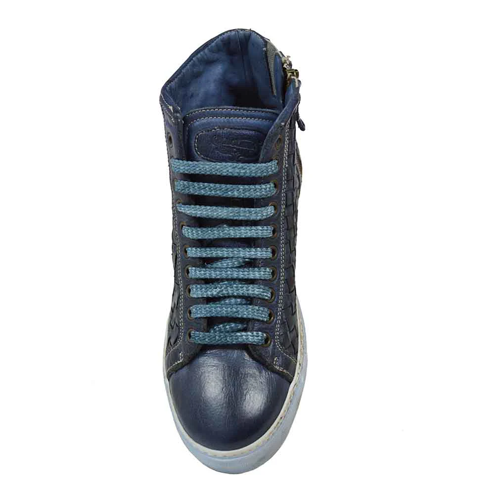 Calzoleria Toscana 9685 Cognac Woven Sneaker - Image 8