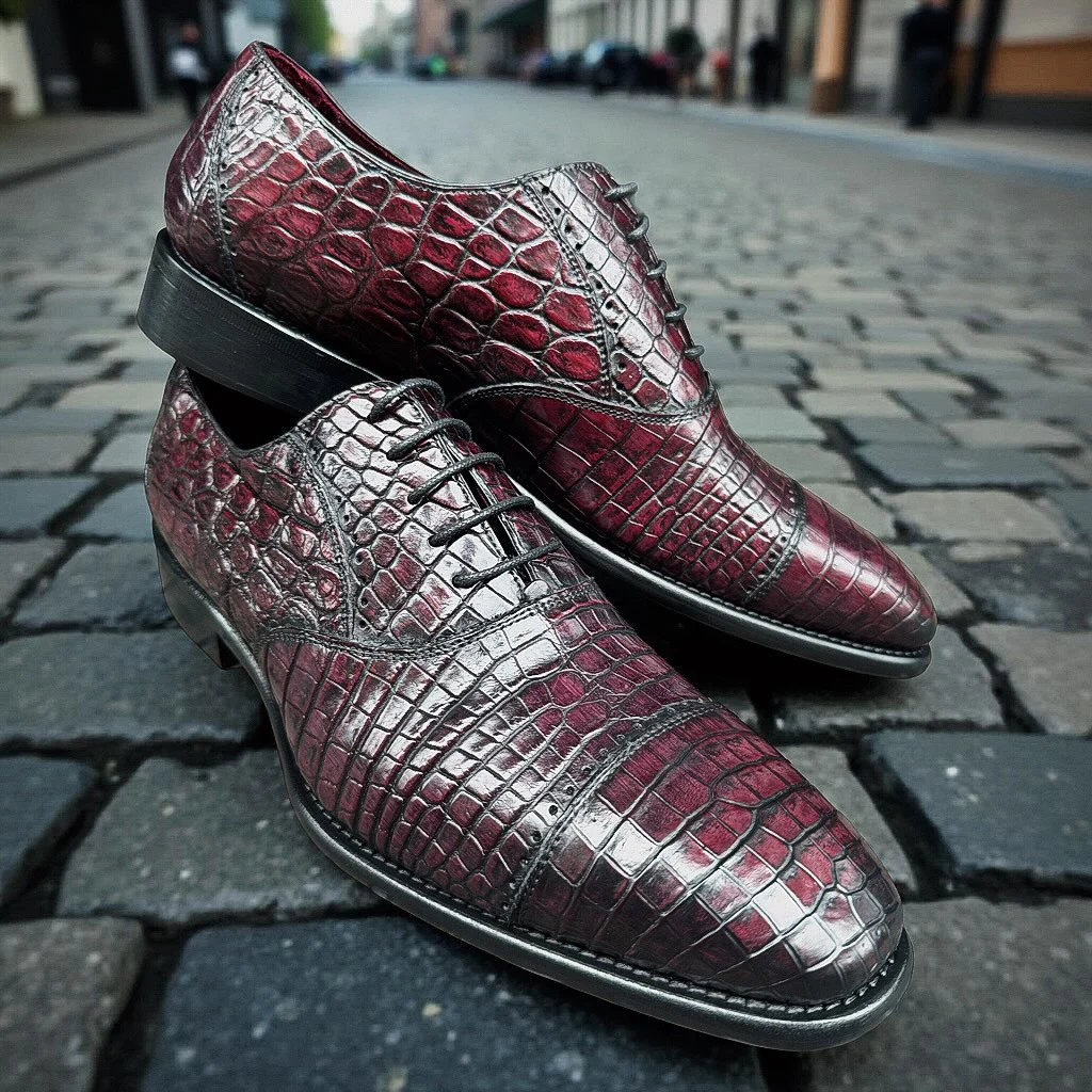 Calzoleria Toscana Caiman Crocodile Cap-Toe Dress-Up Shoes - Image 11