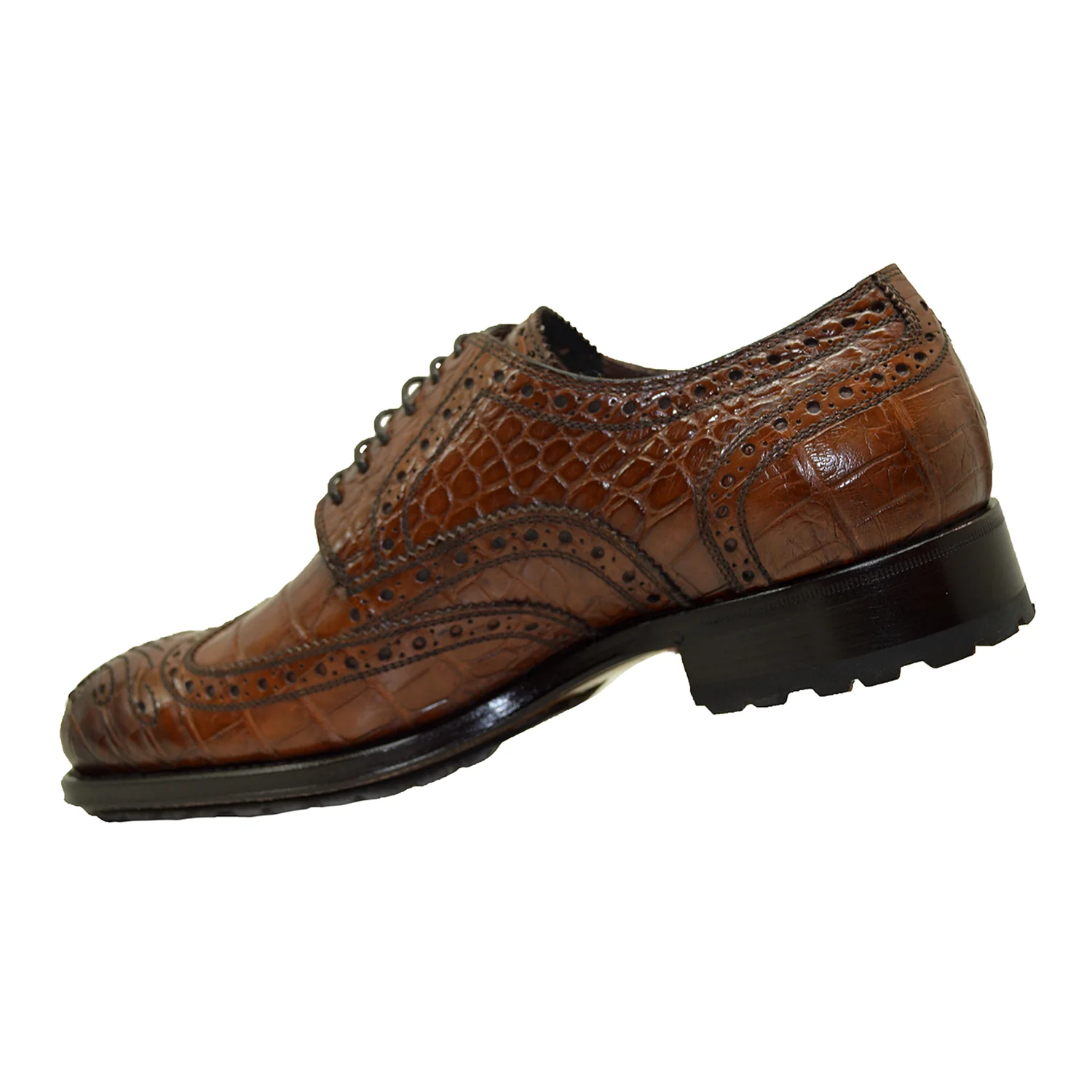 Caporicci 3318 Baby Alligator Wing Tip Lace Up - Image 4