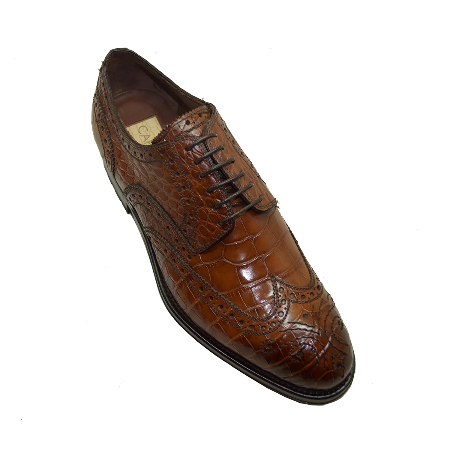 Caporicci 3318 Baby Alligator Wing Tip Lace Up - Image 5