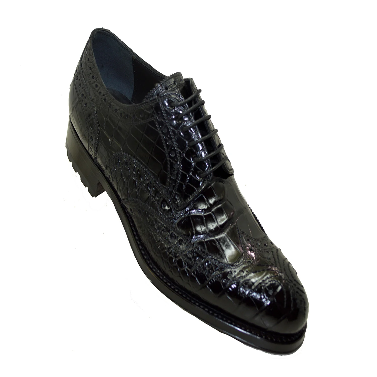 Caporicci 3318 Baby Alligator Wing Tip Lace Up - Image 7
