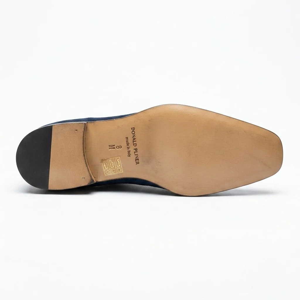 Donald Pliner Jayce Ocean Blue Suede Penny Loafers - Image 5