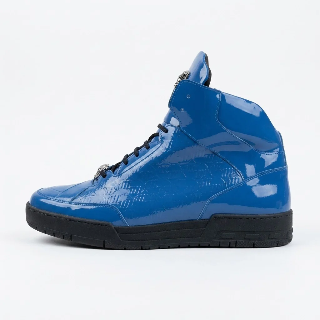 Mauri 8429 Patent Leather & Crocodile High-Top Sneakers - Image 4