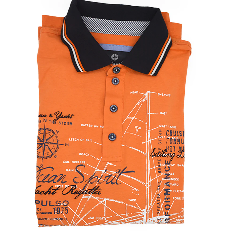 Impulso Crew&Yacht Orange Polo Shirt - Image 4