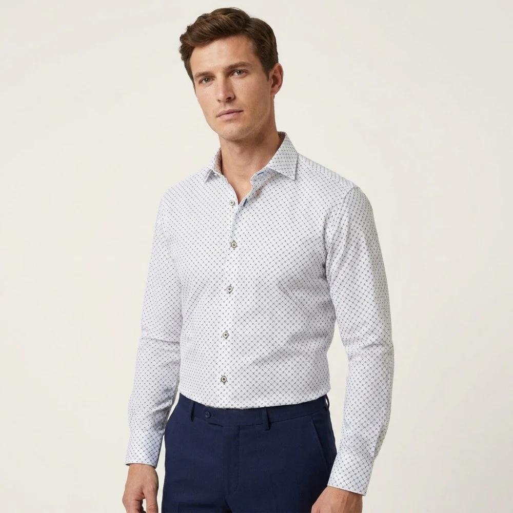 Marcello W-895R Roll White/Beige Diamond Shirt