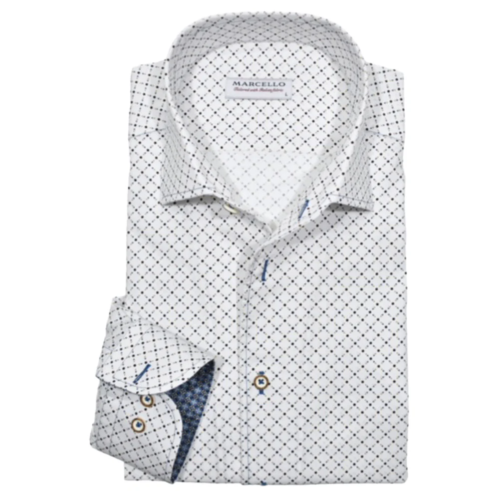 Marcello W-895R Roll White/Beige Diamond Shirt - Image 2