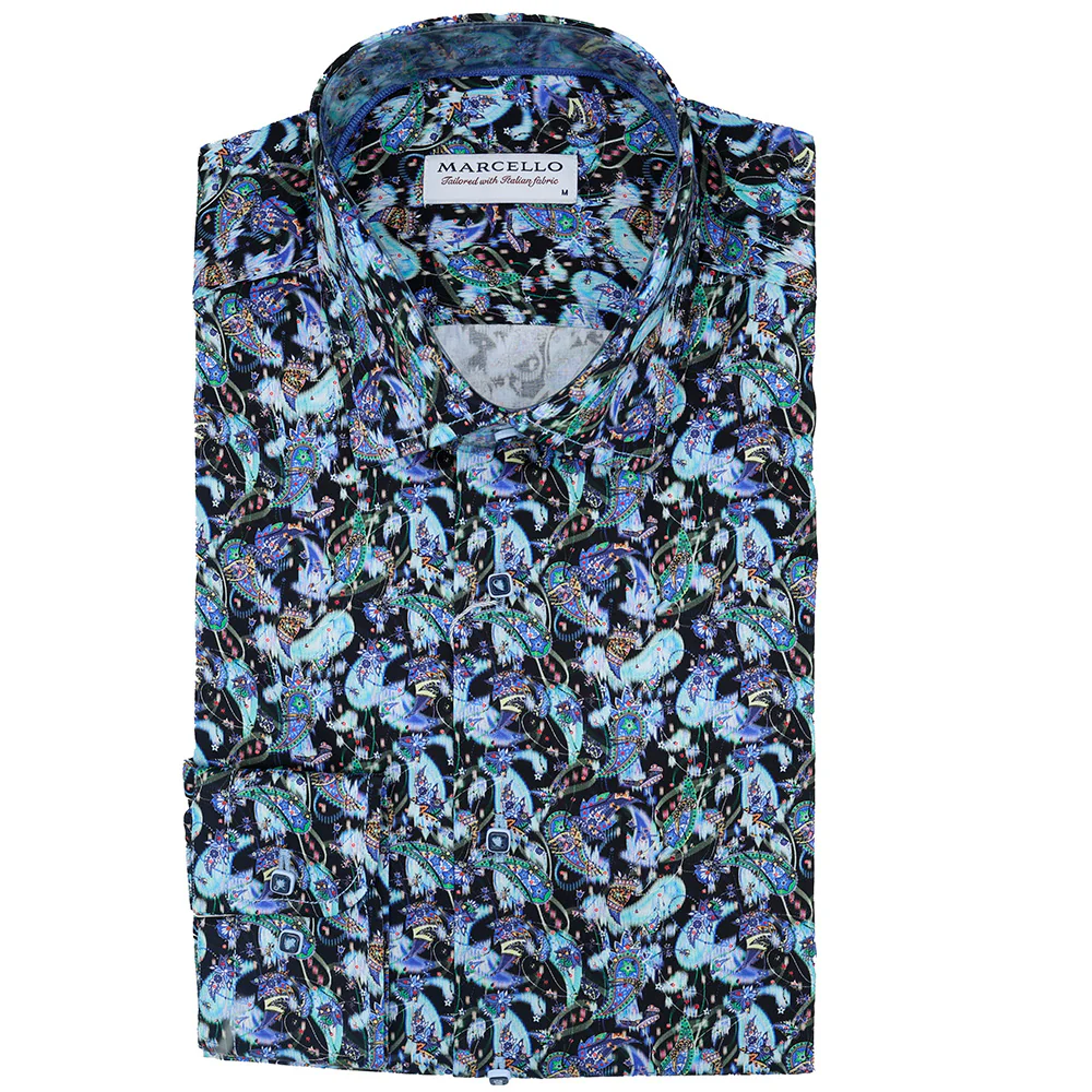 Marcello W-900 Marley Paisley Cotton Shirt - Image 2