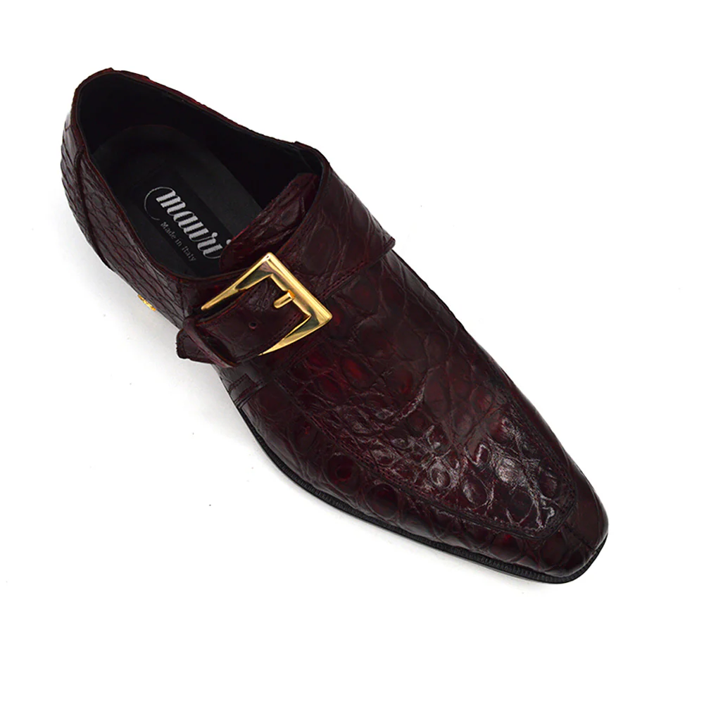 Mauri 1172 Burgundy Alligator Monk Strap - Image 4