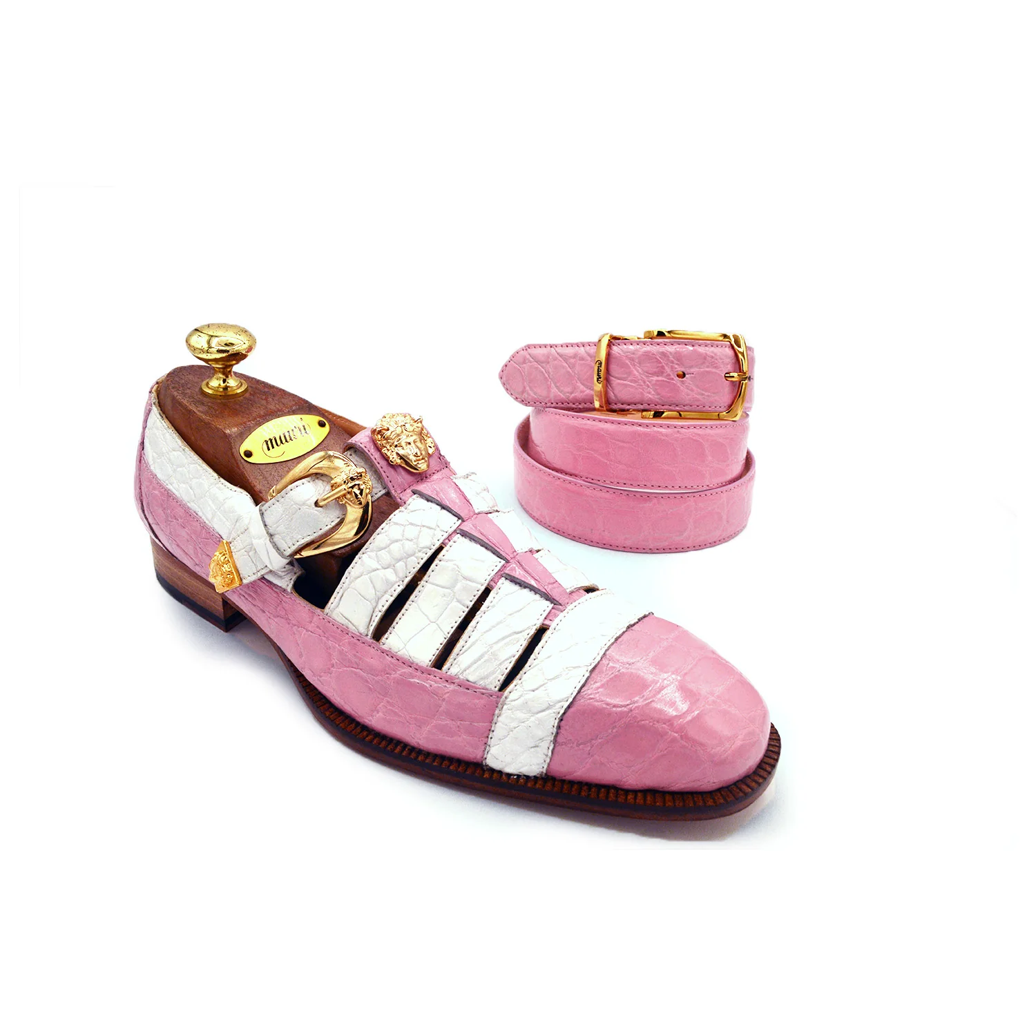 Mauri 3082 Two-Color Alligator Sandal Shoes - Image 4