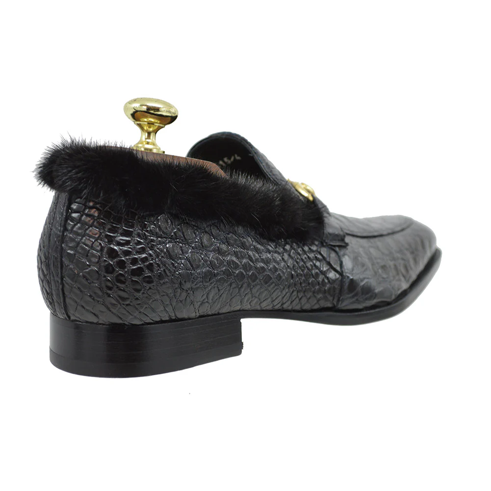 Mauri 4615/4 Crocodile & Mink Loafer - Image 11