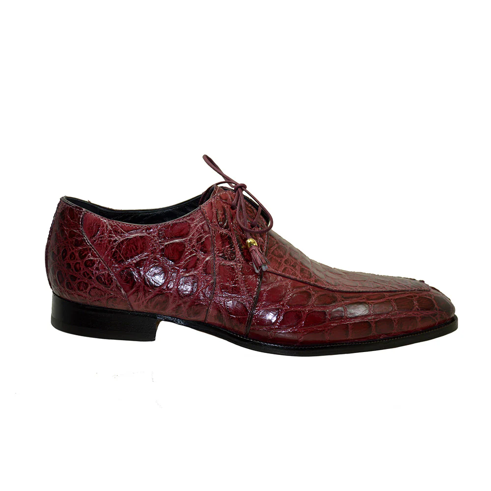 Mauri 4910/1 Ruby Red Alligator Lace Up Dress Shoe - Image 3