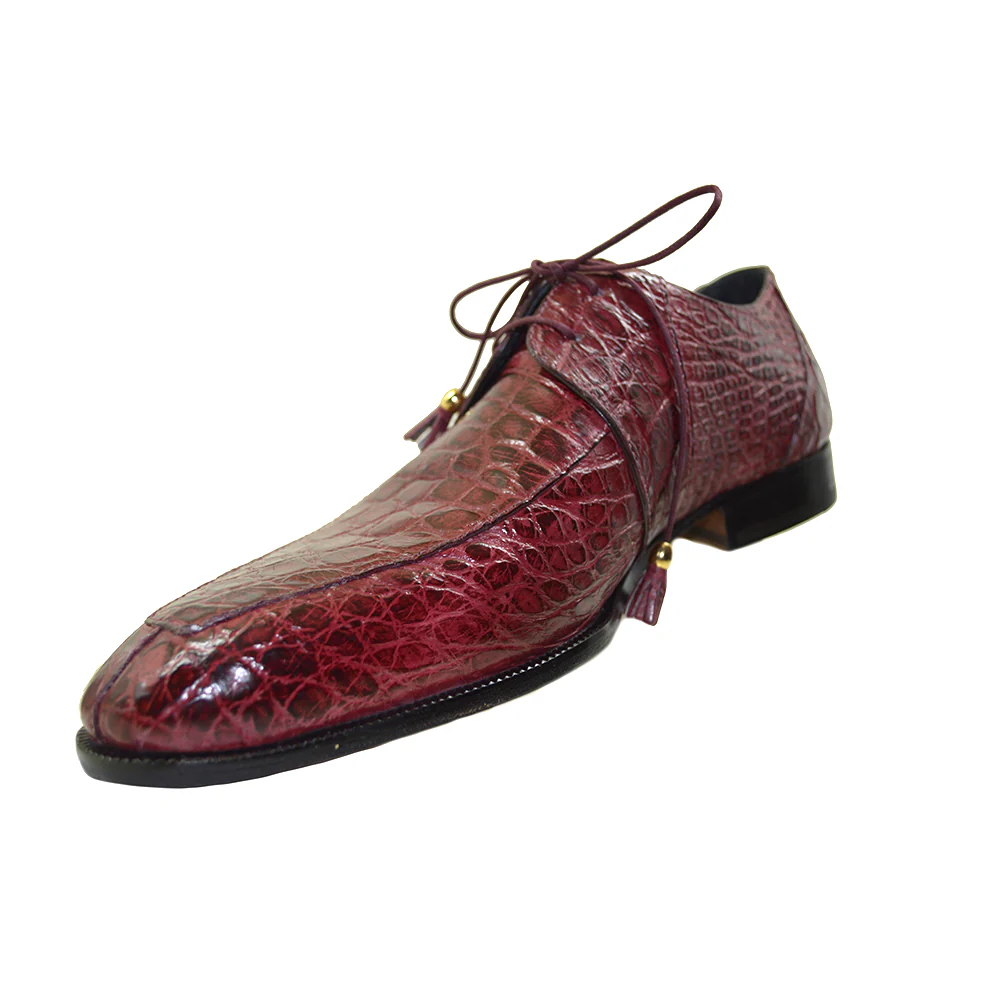Mauri 4910/1 Ruby Red Alligator Lace Up Dress Shoe - Image 4