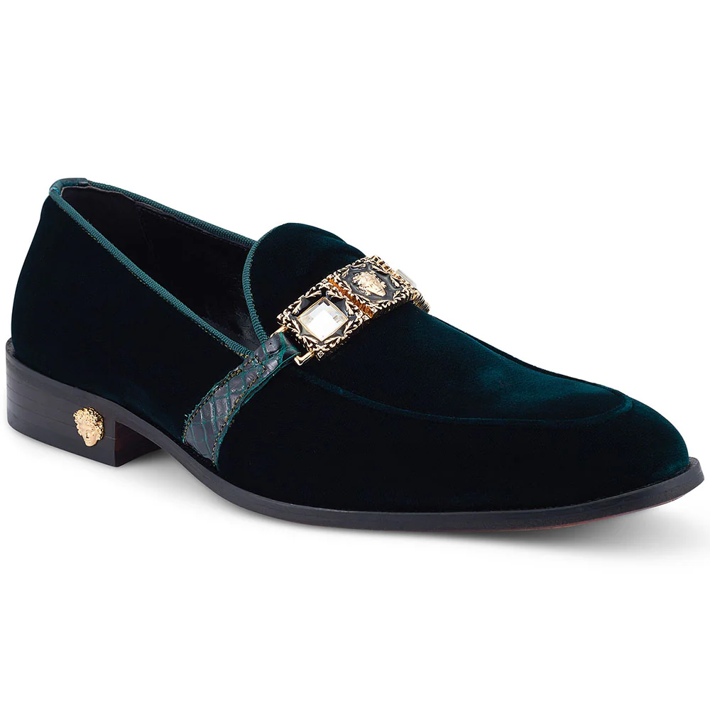 Mauri 4940 Velvet Alliagtor Blue Green Loafer - Image 2