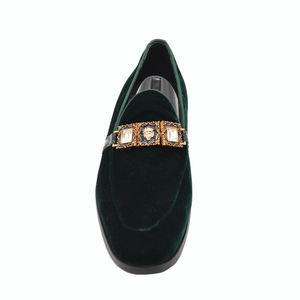 Mauri 4940 Velvet Alliagtor Blue Green Loafer - Image 4