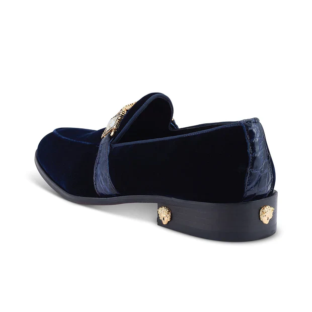 Mauri 4940 Velvet Alliagtor Blue Green Loafer - Image 5