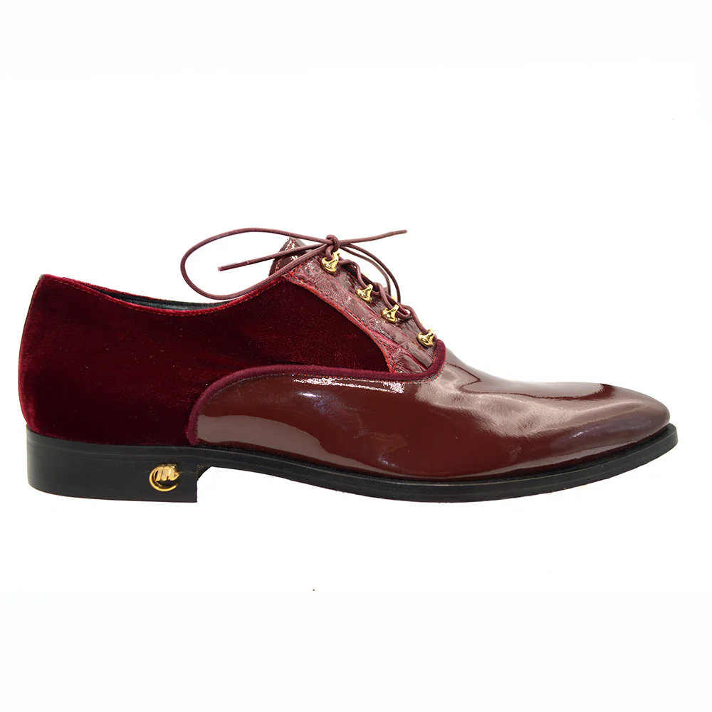 Mauri 4993 Velvet Patent Alligator Lace Up Shoe