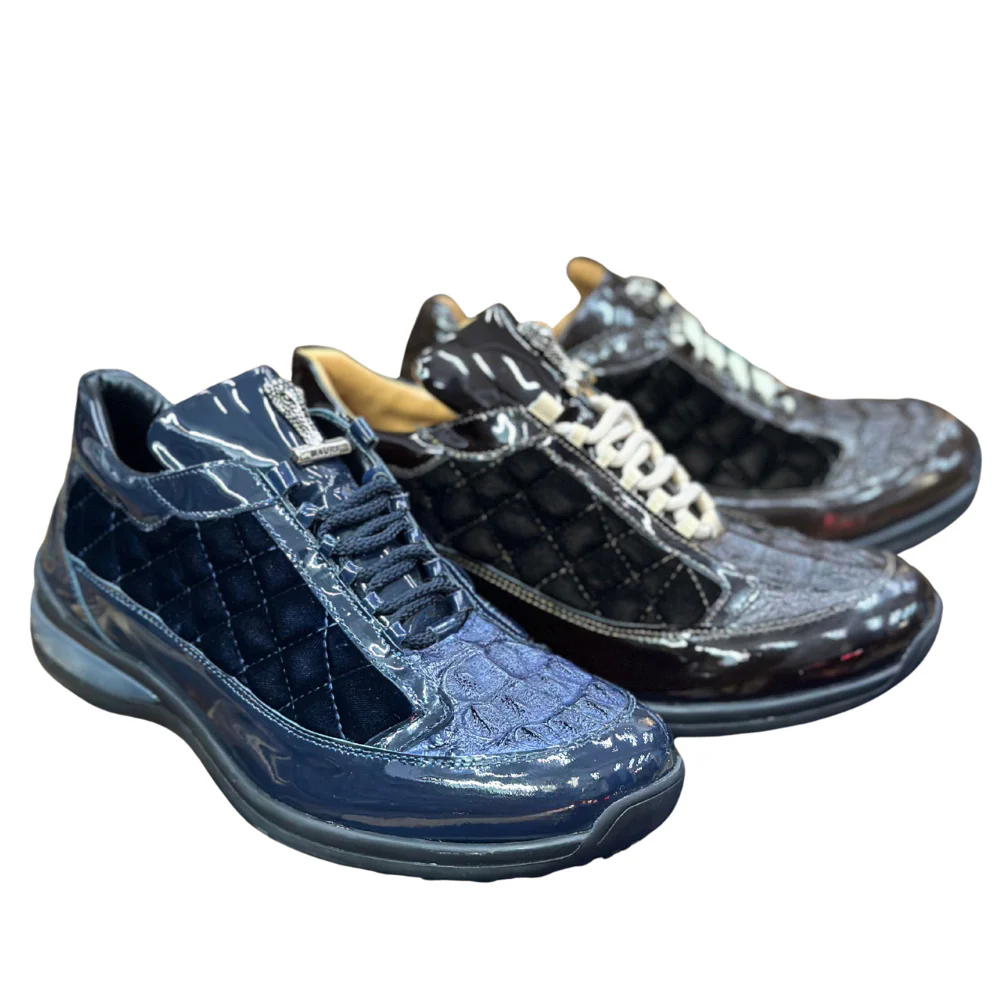 Mauri 8415 Patent Leather, Hornback and Velvet Sneakers - Image 6