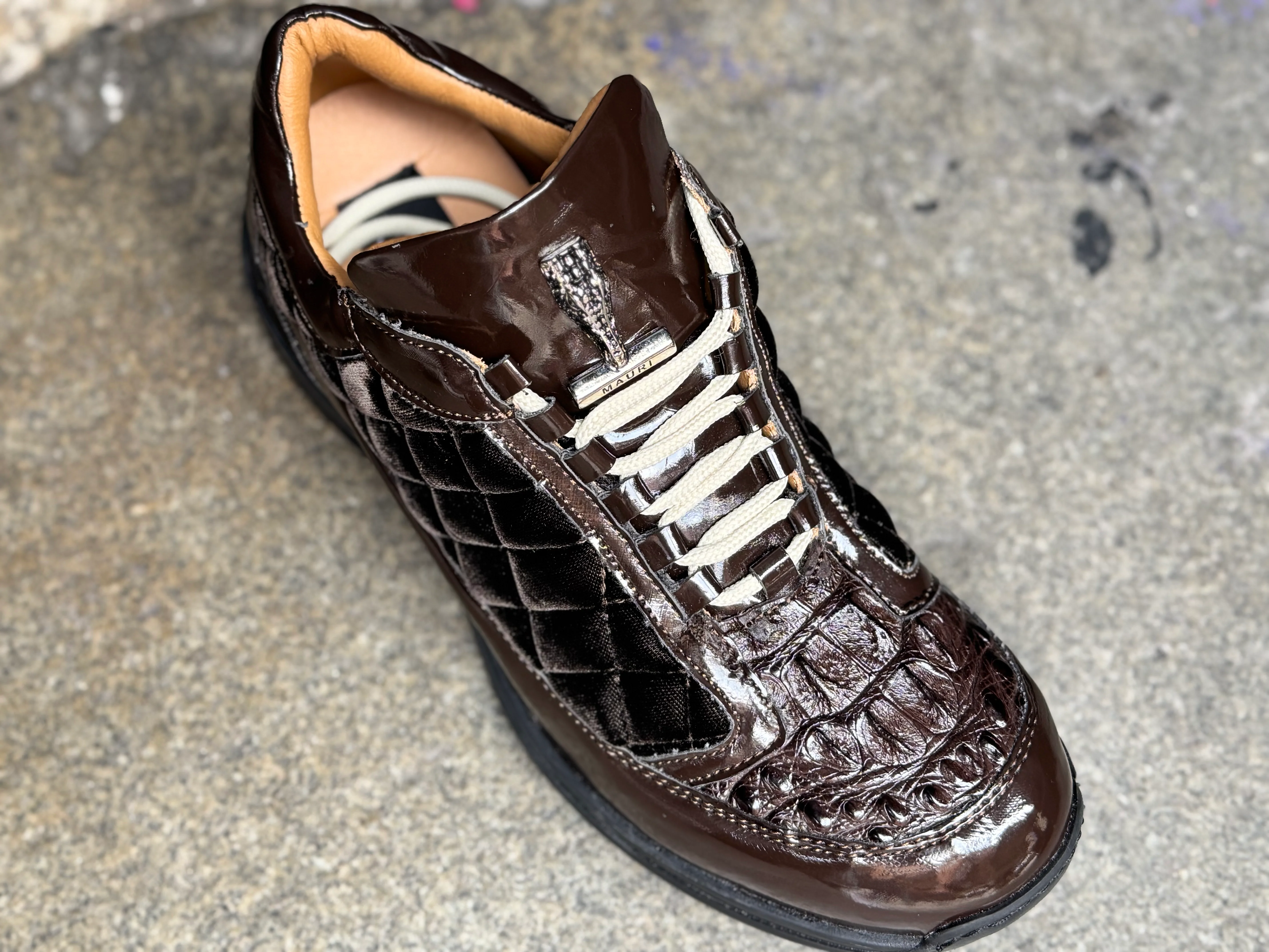 Mauri 8415 Patent Leather, Hornback and Velvet Sneakers - Image 8
