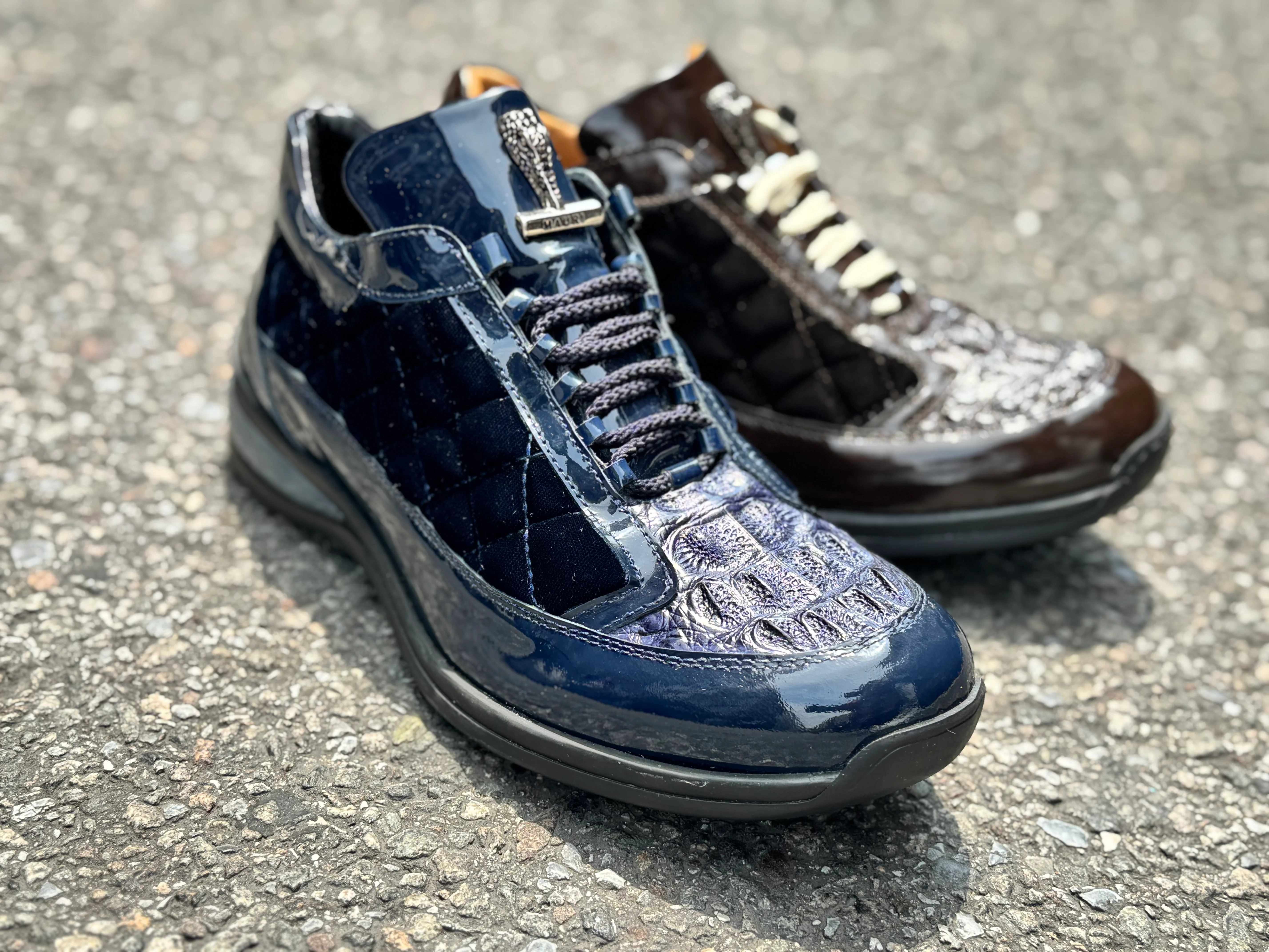 Mauri 8415 Patent Leather, Hornback and Velvet Sneakers - Image 9