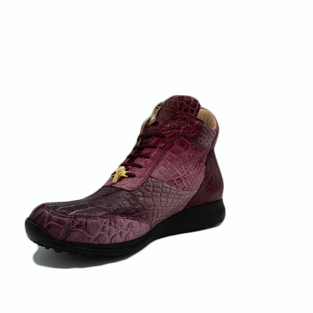 Mauri 8510 FC Multi Color Burgundy Fade Hi Top Sneaker - Image 3