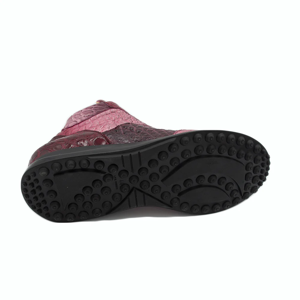 Mauri 8510 FC Multi Color Burgundy Fade Hi Top Sneaker - Image 4