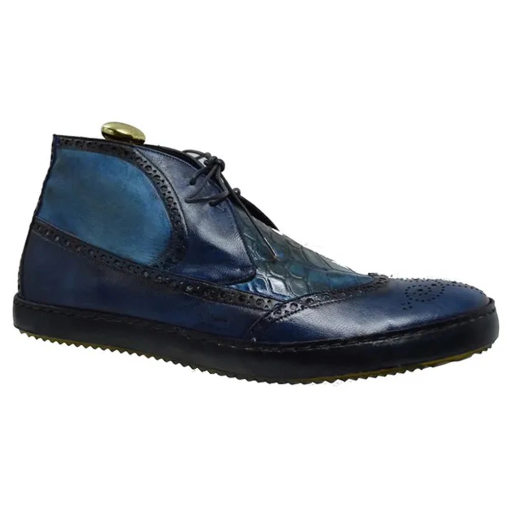 Mauri 8563 Alligator Wingtip Casual High-top Sneakers