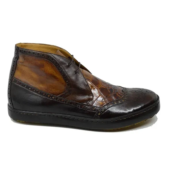 Mauri 8563 Alligator Wingtip Casual High-top Sneakers - Image 2