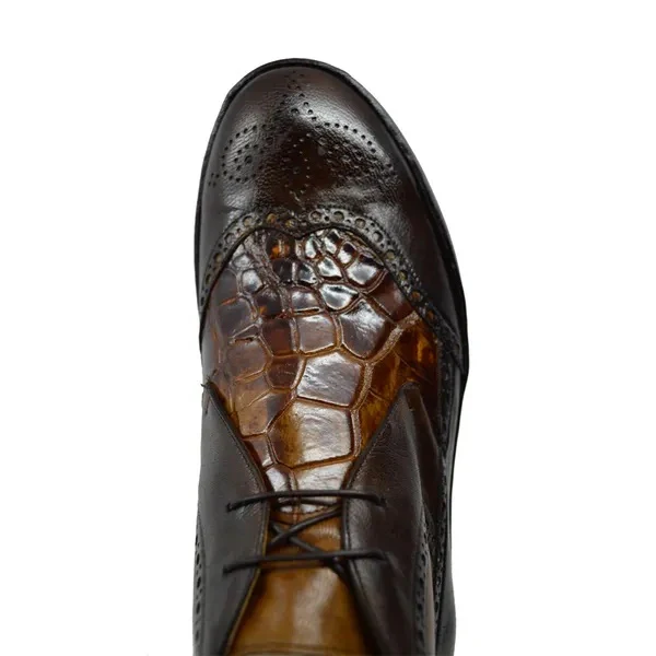 Mauri 8563 Alligator Wingtip Casual High-top Sneakers - Image 3