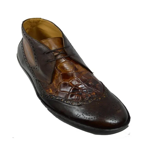 Mauri 8563 Alligator Wingtip Casual High-top Sneakers - Image 4