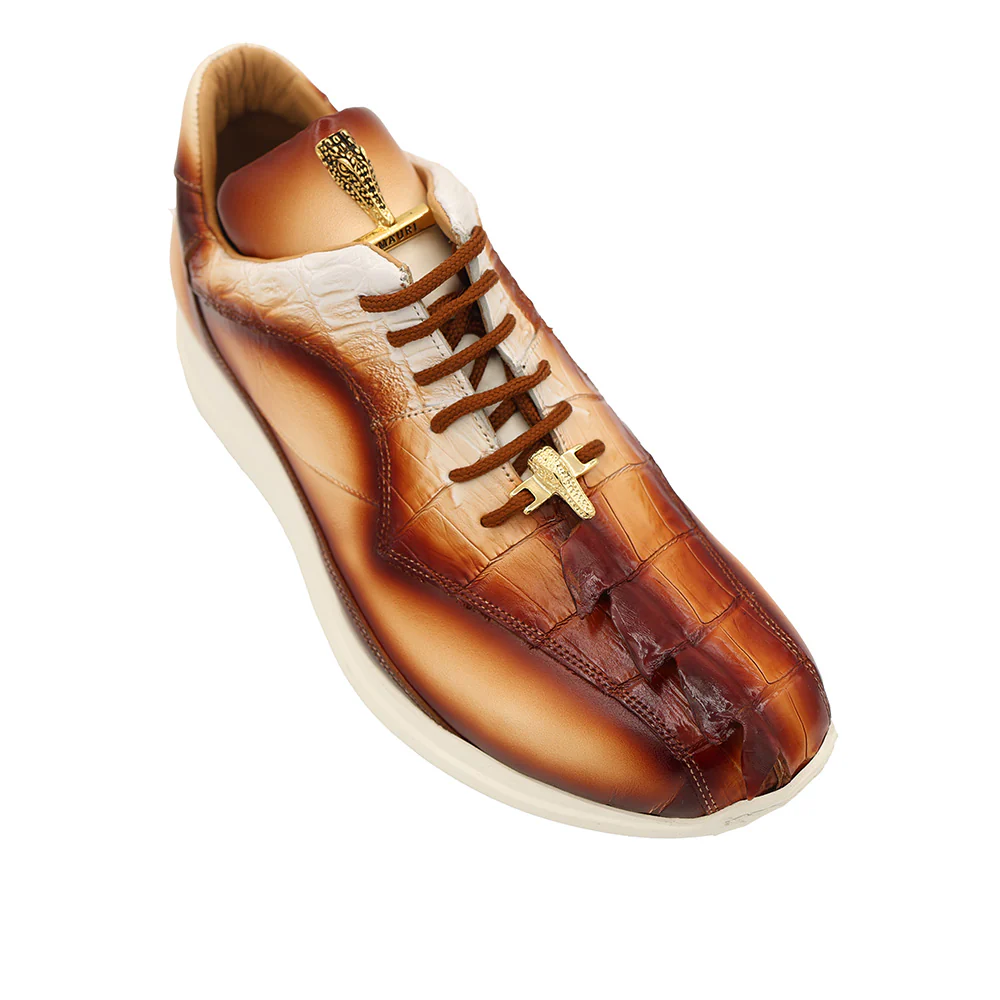 Mauri 8596 Dirty HornBack Alligator and Calf Sneakers - Image 3