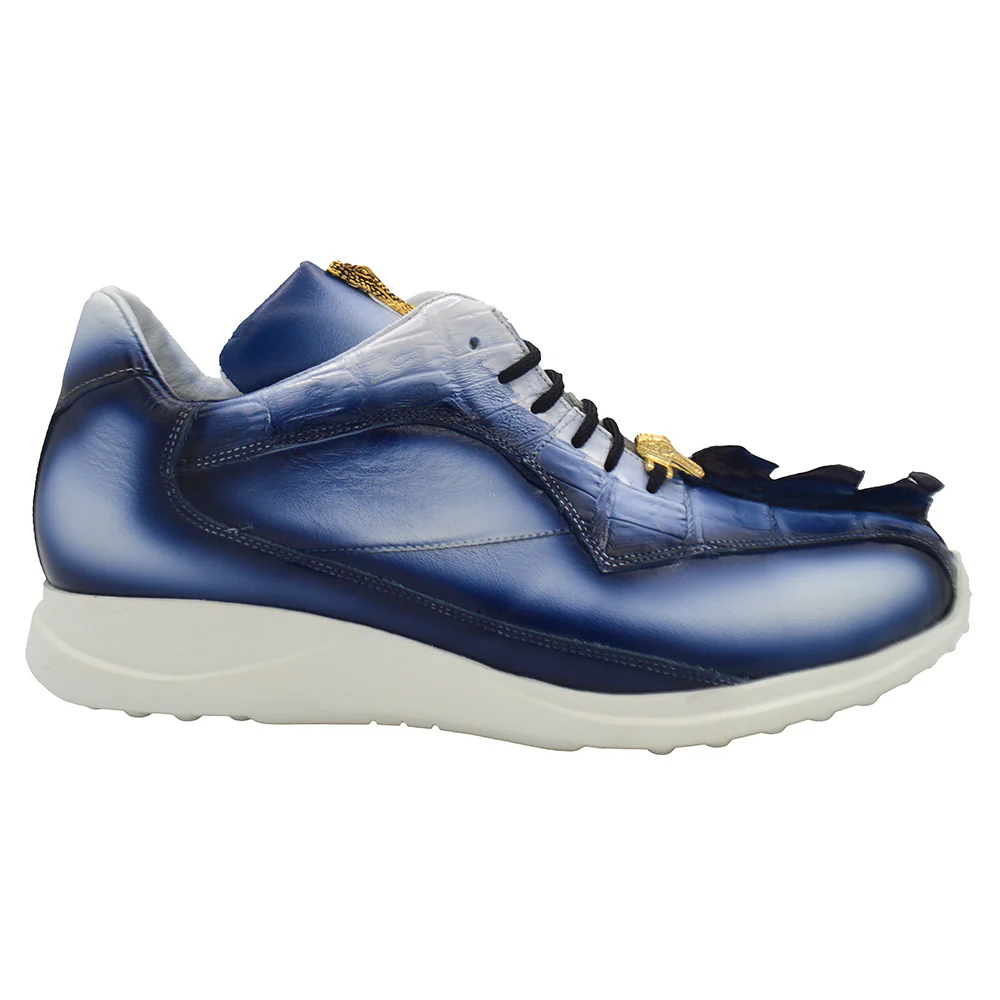 Mauri 8596 Dirty HornBack Alligator and Calf Sneakers - Image 8