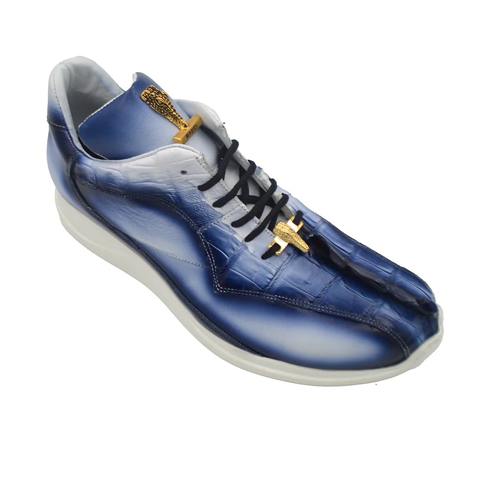 Mauri 8596 Dirty HornBack Alligator and Calf Sneakers - Image 9