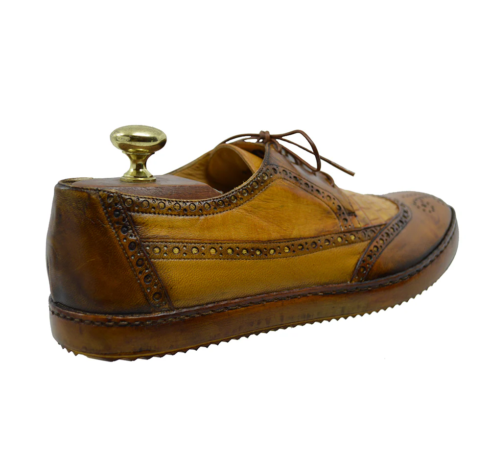Mauri 8668 -8563 Leather & Alligator Wingtip Low-top Sneakers - Image 2